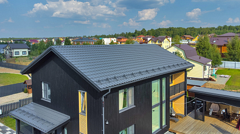 Купить Металлочерепица Гранд Лайн / Grand Line, Kvinta plus, Satin 0,5 цвет RAL7016 темно-серый графитовый - изображение 2